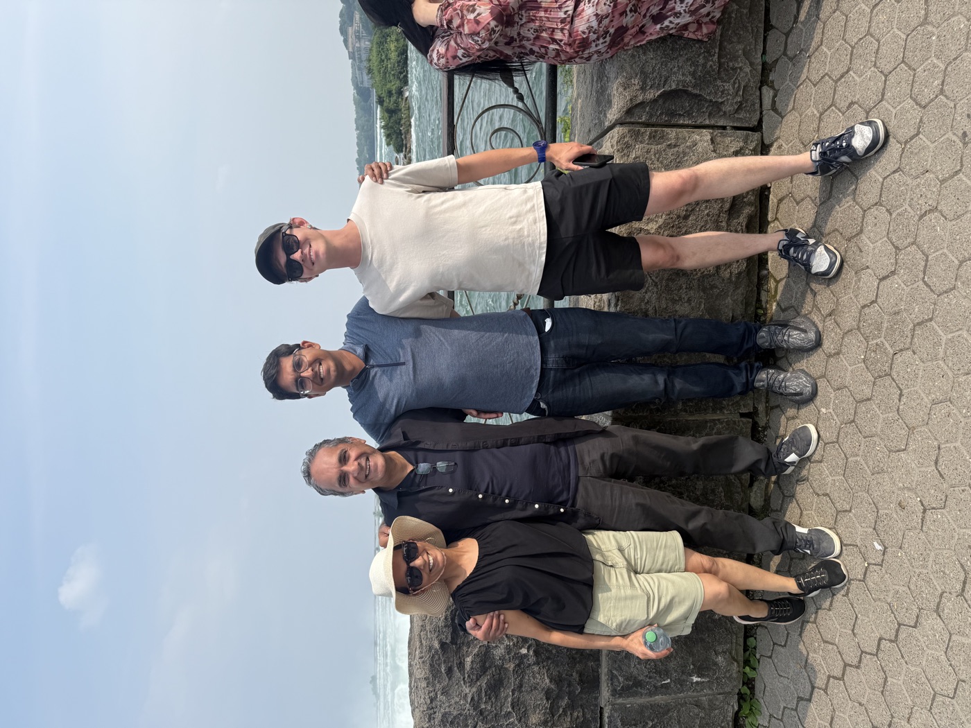 Family at the railing above Niagara Falls